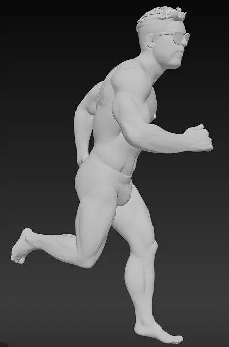 Man running on the beach 3D print model_0