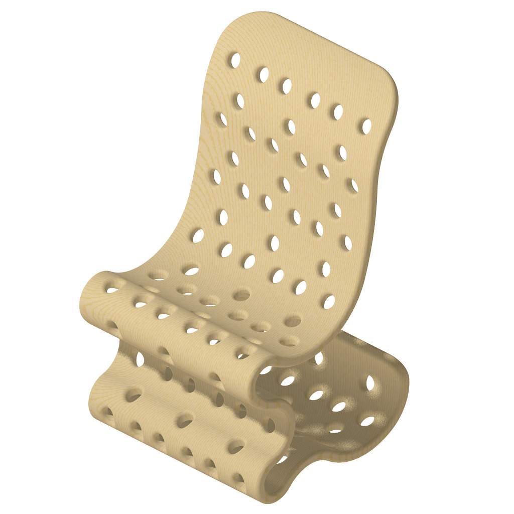 Exquisite Wooden Chair 3D print model_2