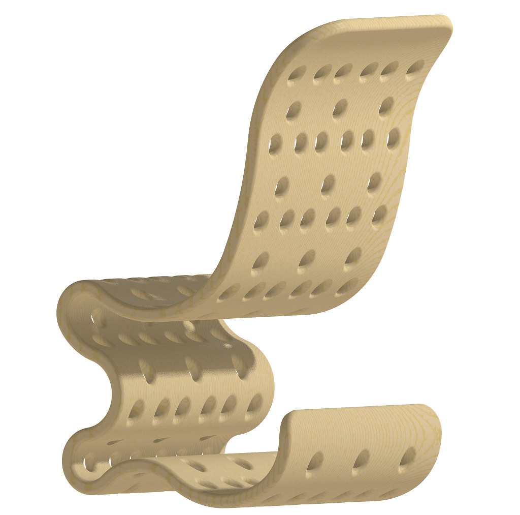 Exquisite Wooden Chair 3D print model_1