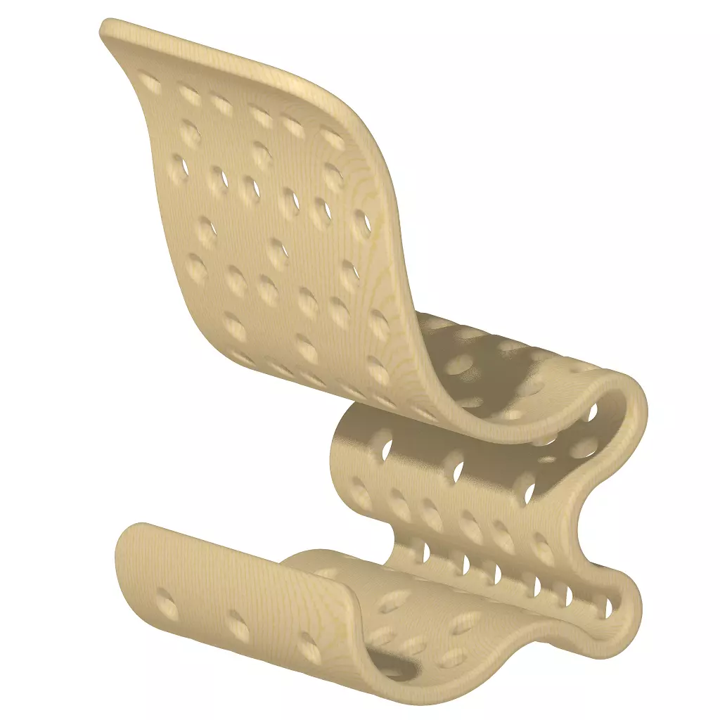 Exquisite Wooden Chair 3D print model_0