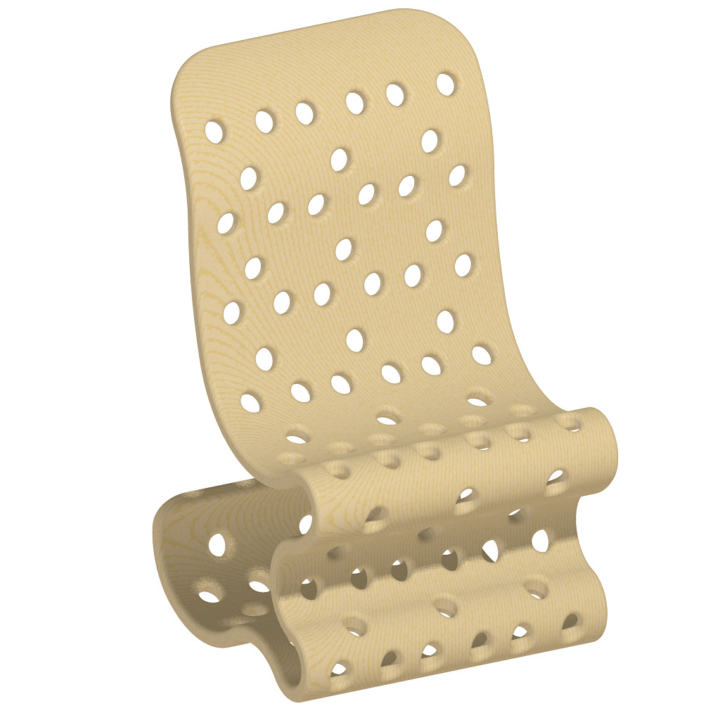 Exquisite Wooden Chair 3D print model_3