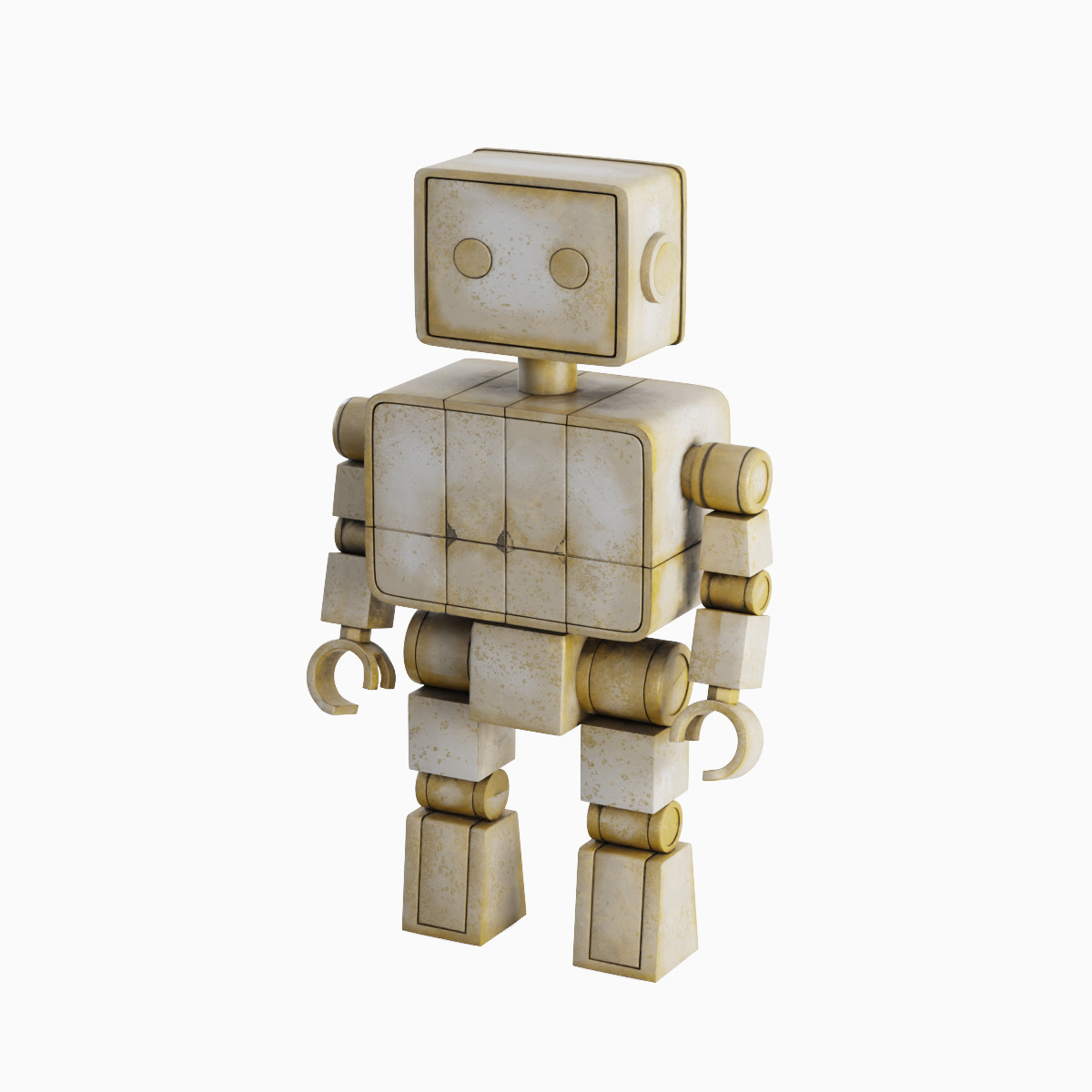 Decorative Robot Sculpture Set 3D model_6