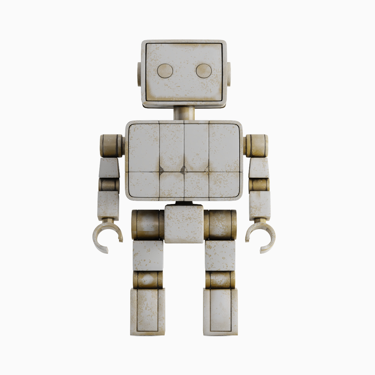 Decorative Robot Sculpture Set 3D model_7