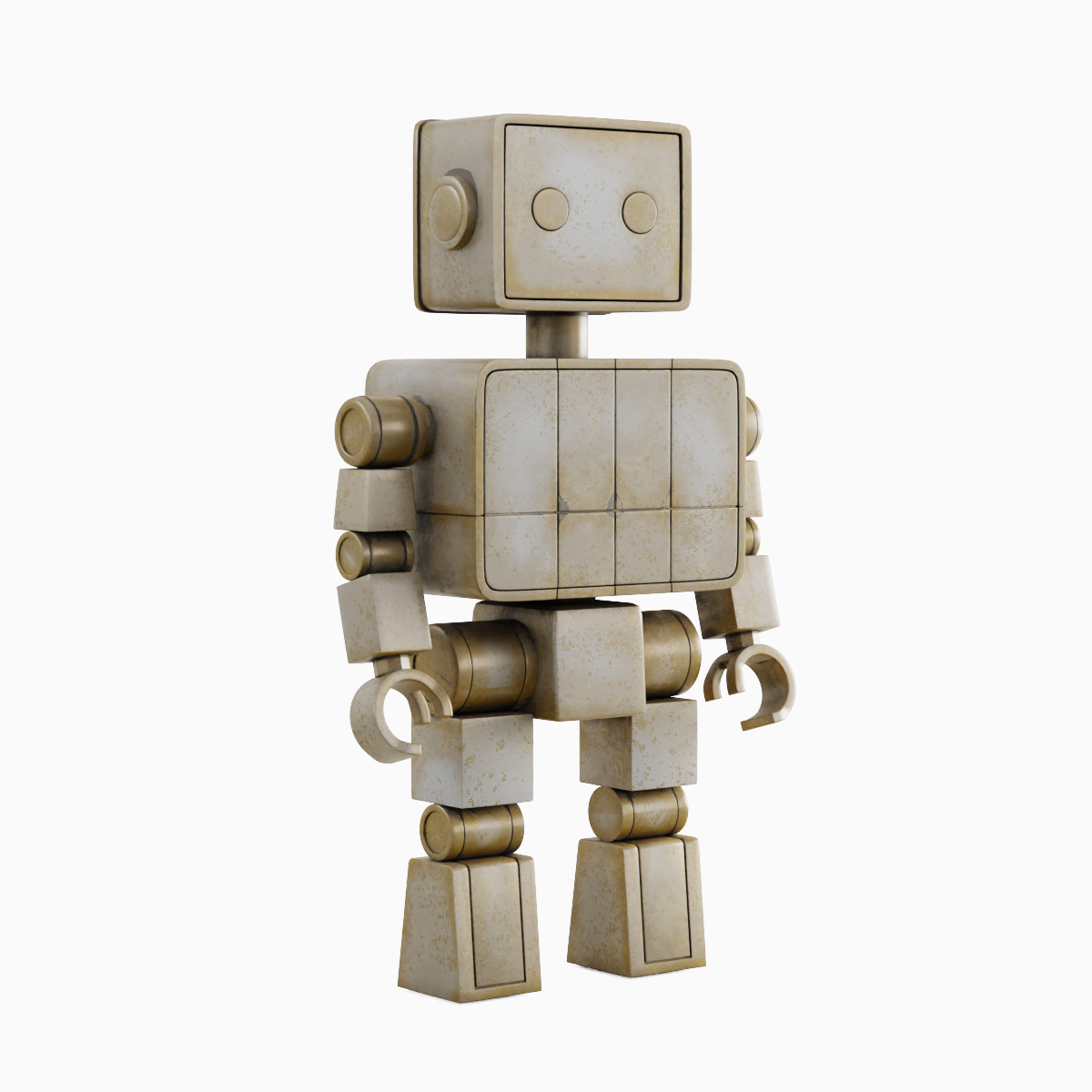 Decorative Robot Sculpture Set 3D model_2