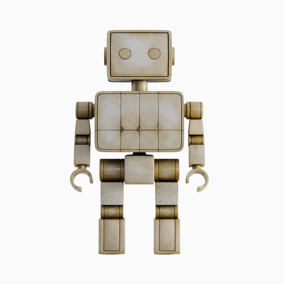 Decorative Robot Sculpture Set 3D model_1