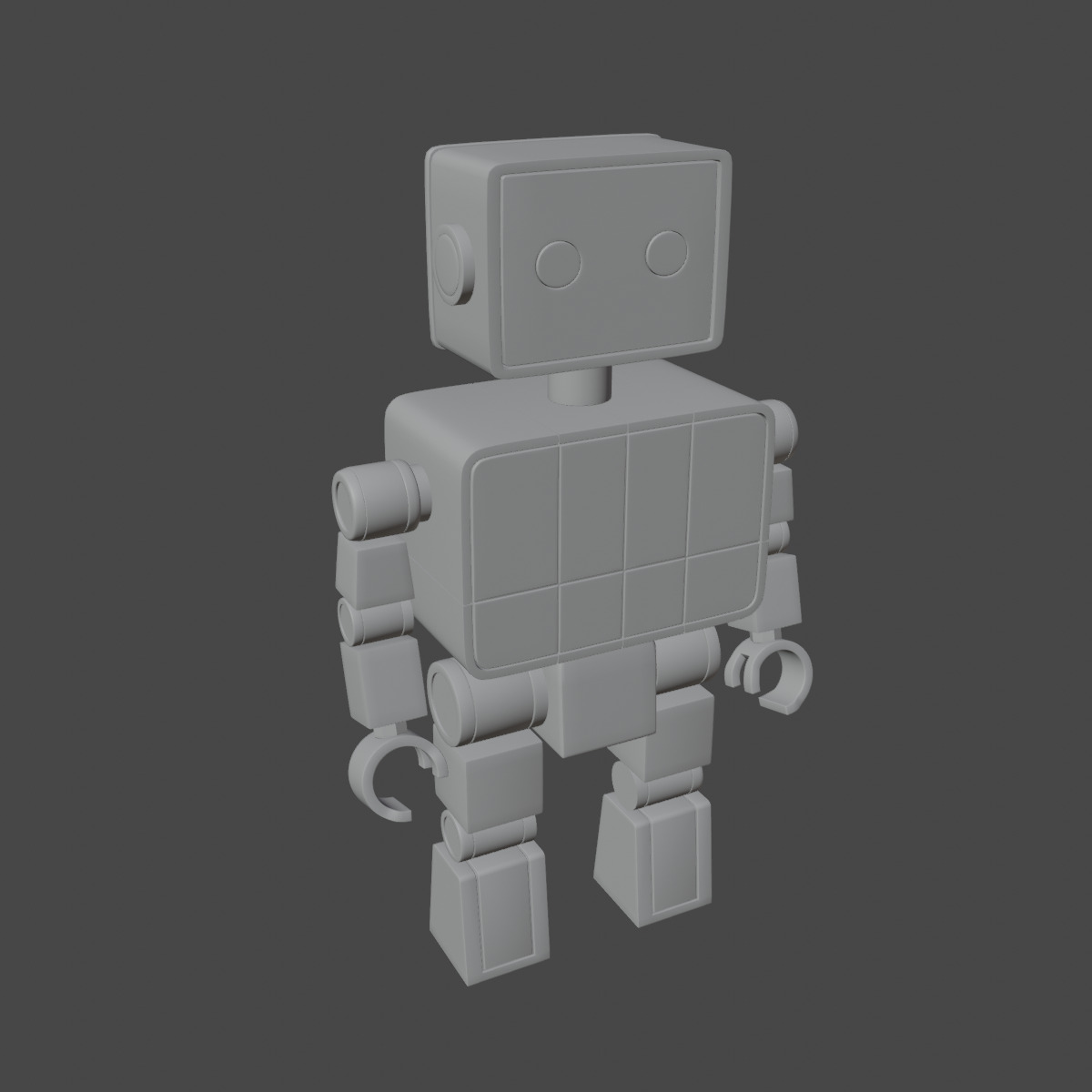 Decorative Robot Sculpture Set 3D model_13