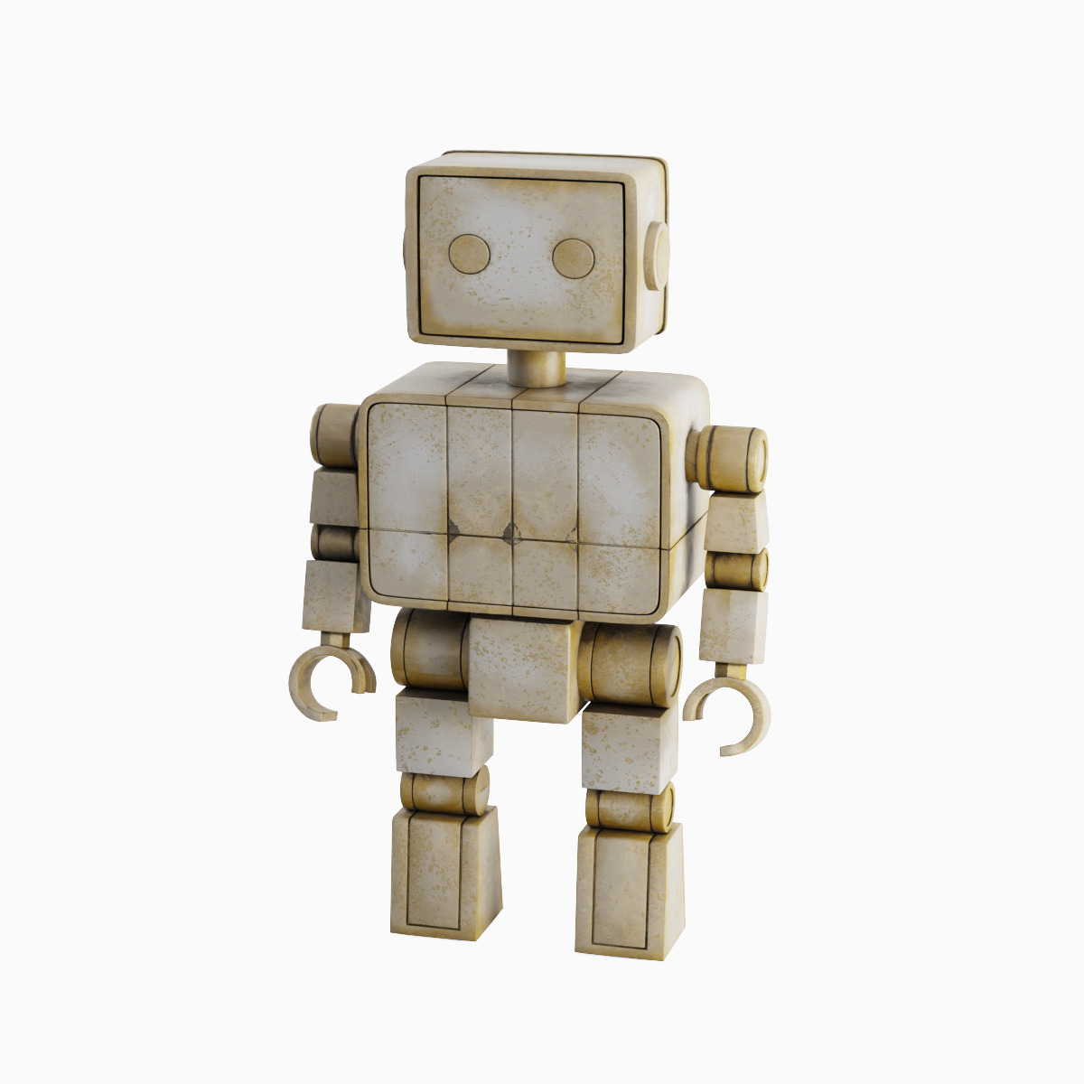 Decorative Robot Sculpture Set 3D model_4