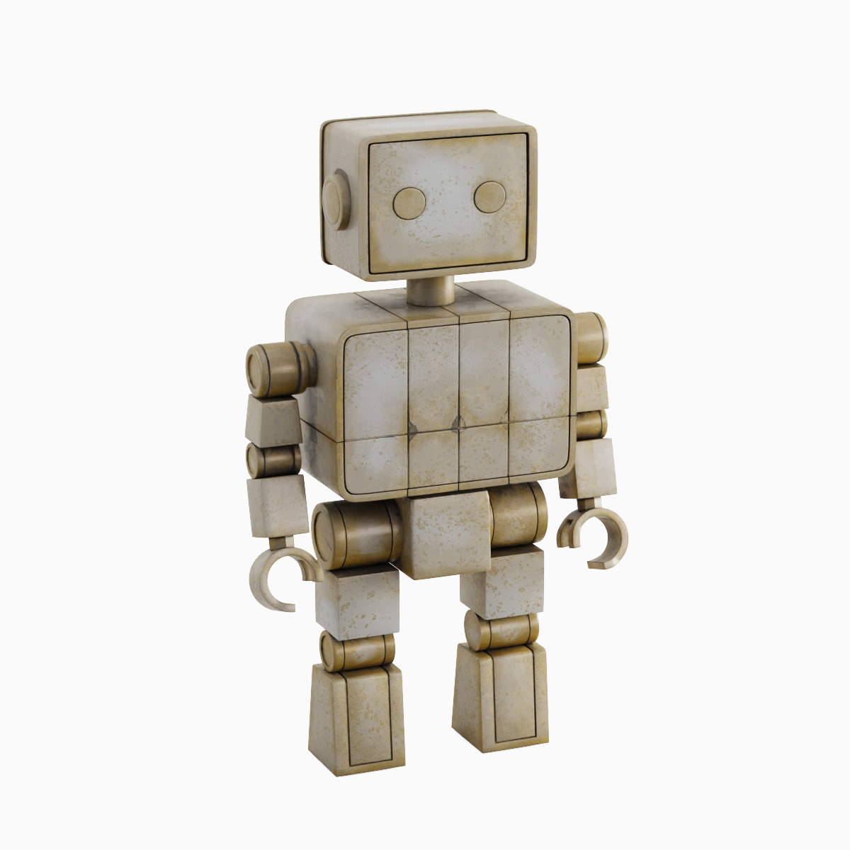 Decorative Robot Sculpture Set 3D model_5