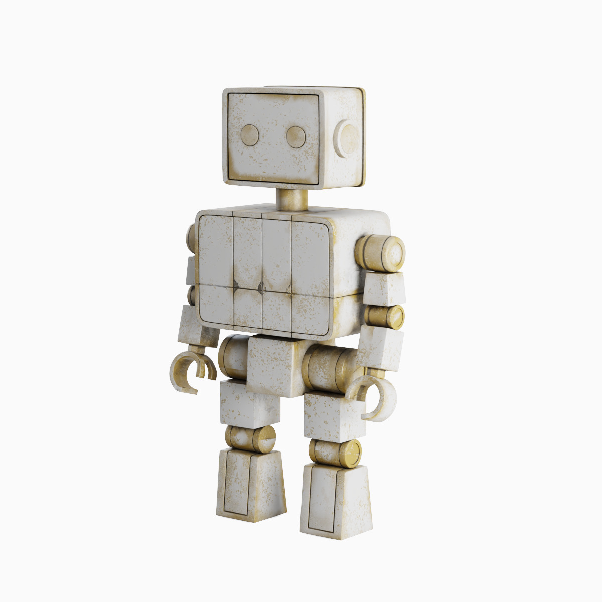 Decorative Robot Sculpture Set 3D model_9
