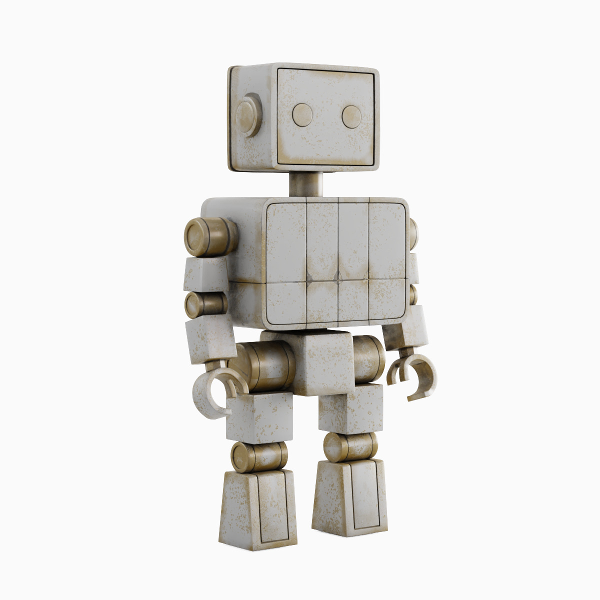 Decorative Robot Sculpture Set 3D model_8