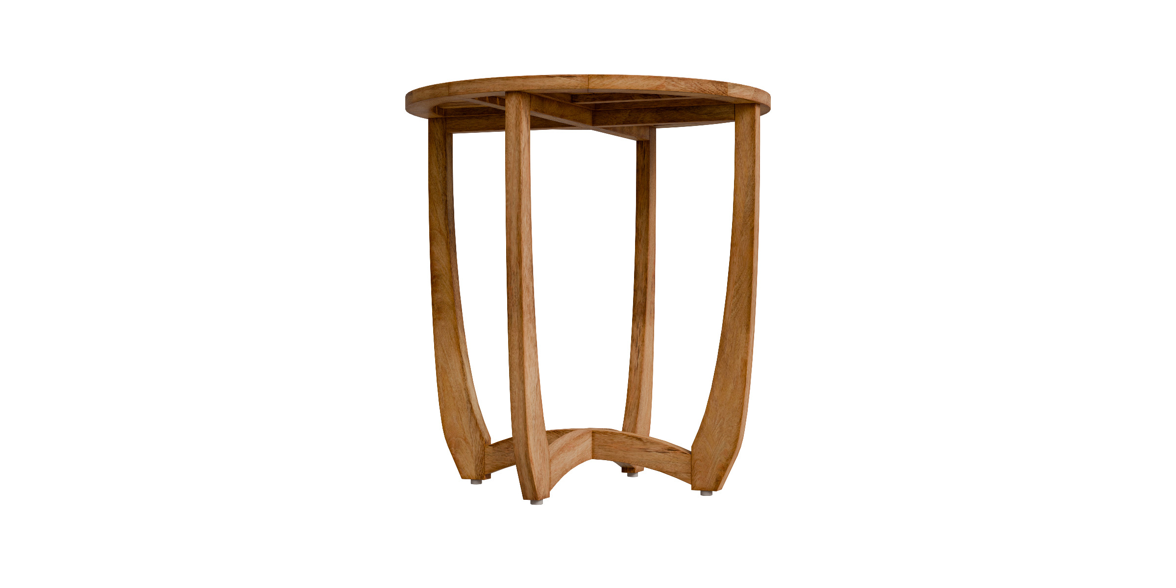 Outdoor Circular Wood Bistro Table And Slat Panel Table Top Low-poly 3D model_6