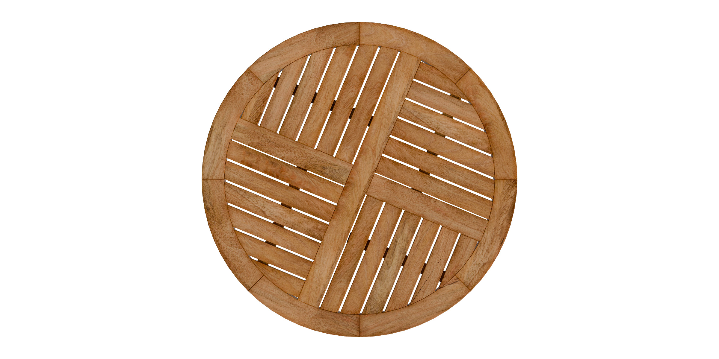 Outdoor Circular Wood Bistro Table And Slat Panel Table Top Low-poly 3D model_3