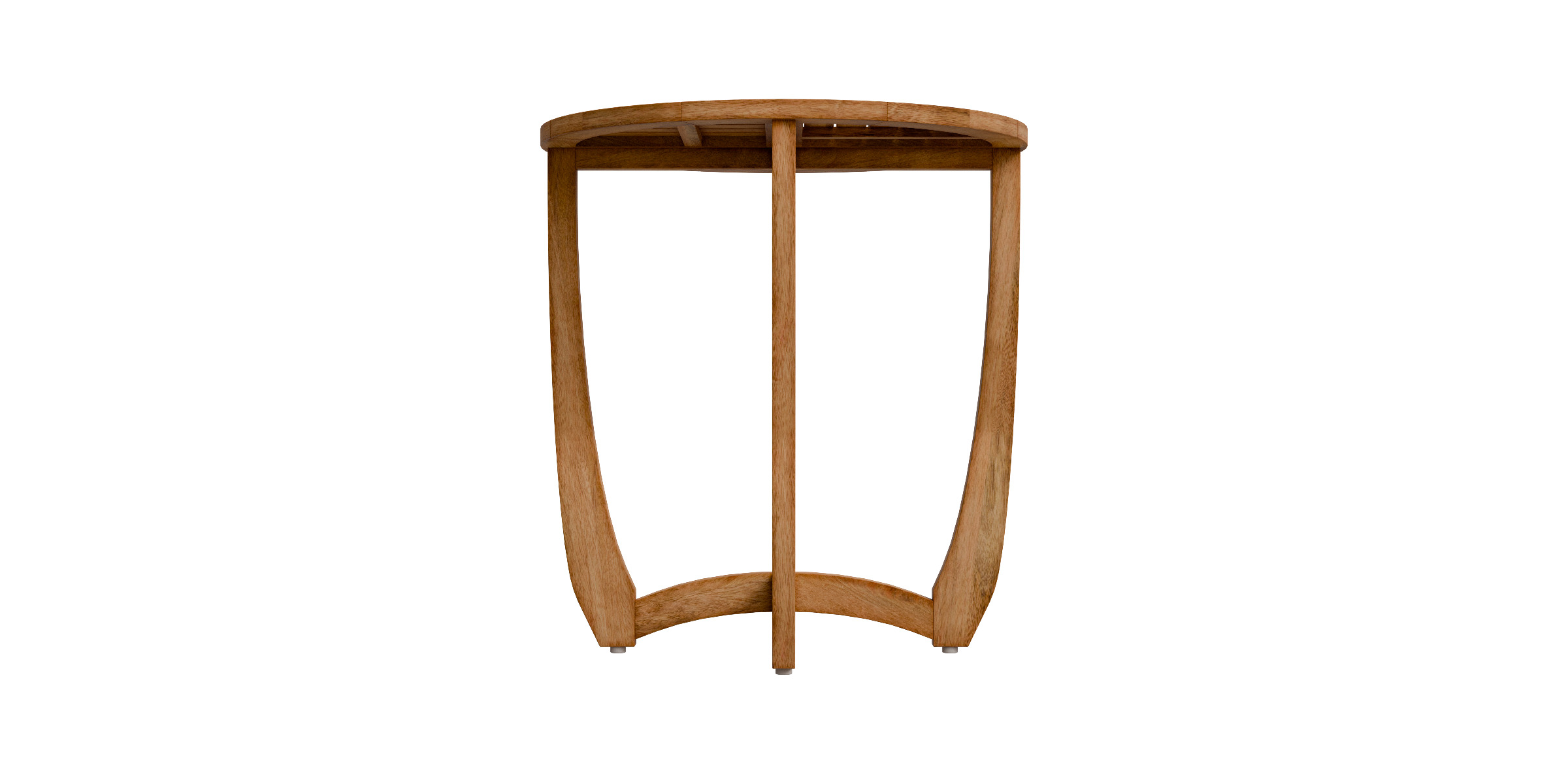 Outdoor Circular Wood Bistro Table And Slat Panel Table Top Low-poly 3D model_9