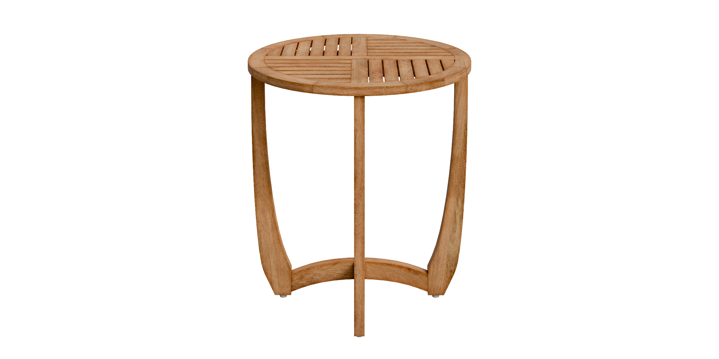 Outdoor Circular Wood Bistro Table And Slat Panel Table Top Low-poly 3D model_13