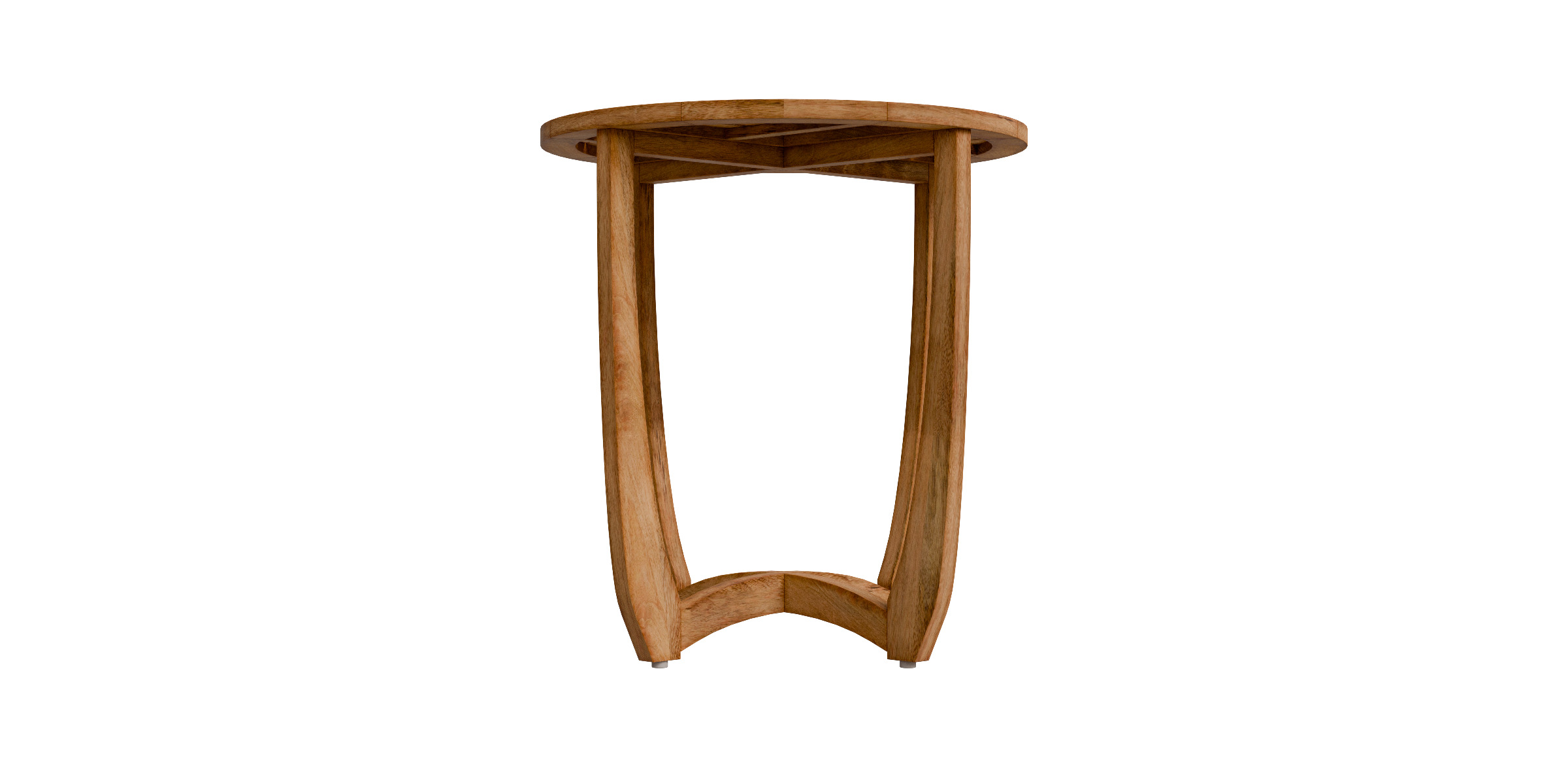 Outdoor Circular Wood Bistro Table And Slat Panel Table Top Low-poly 3D model_8