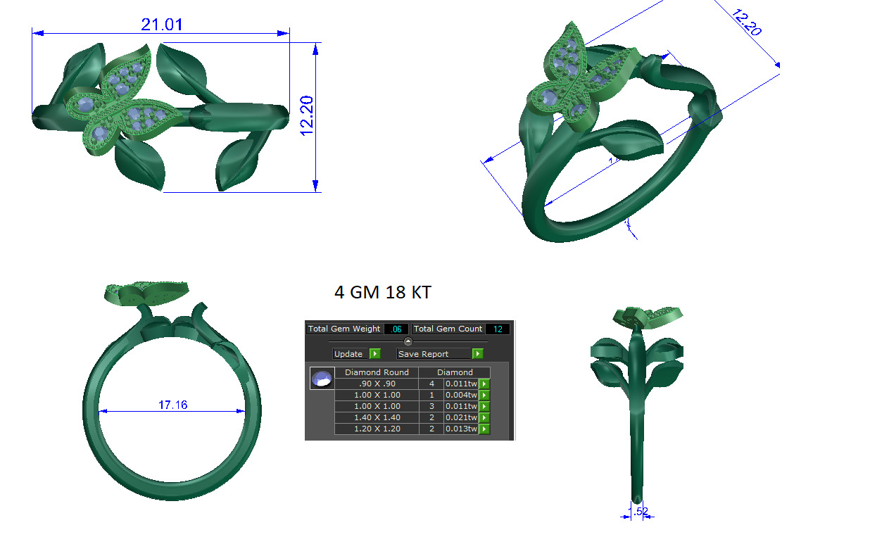 Women Ring Render 3dm STL OBJ FBX Details 3D print model_1