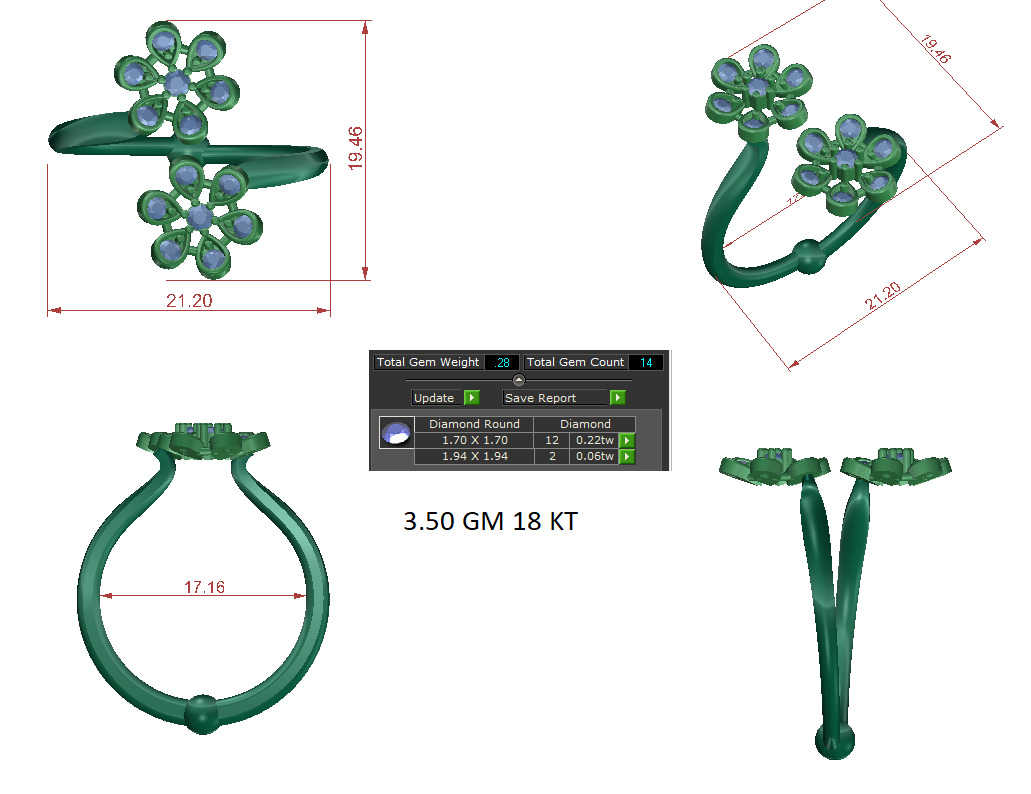 Women Ring Render 3dm STL OBJ FBX Details 3D print model_1