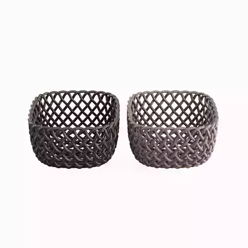 Woven Basket Set 3D model