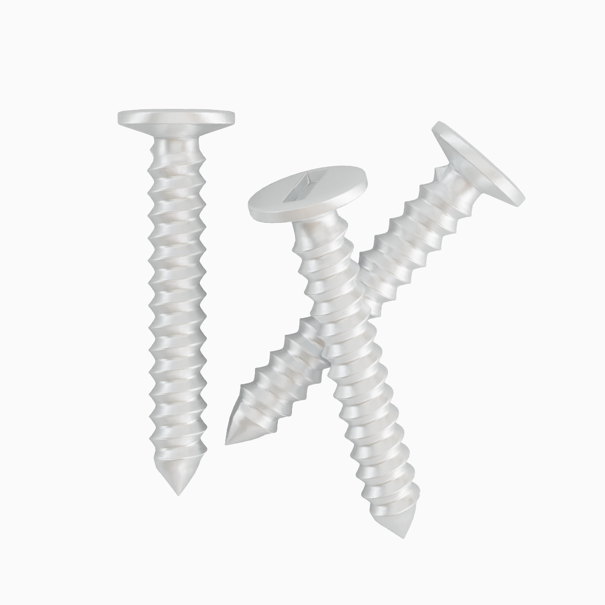 Aluminium Screw Set Low-poly 3D model_4