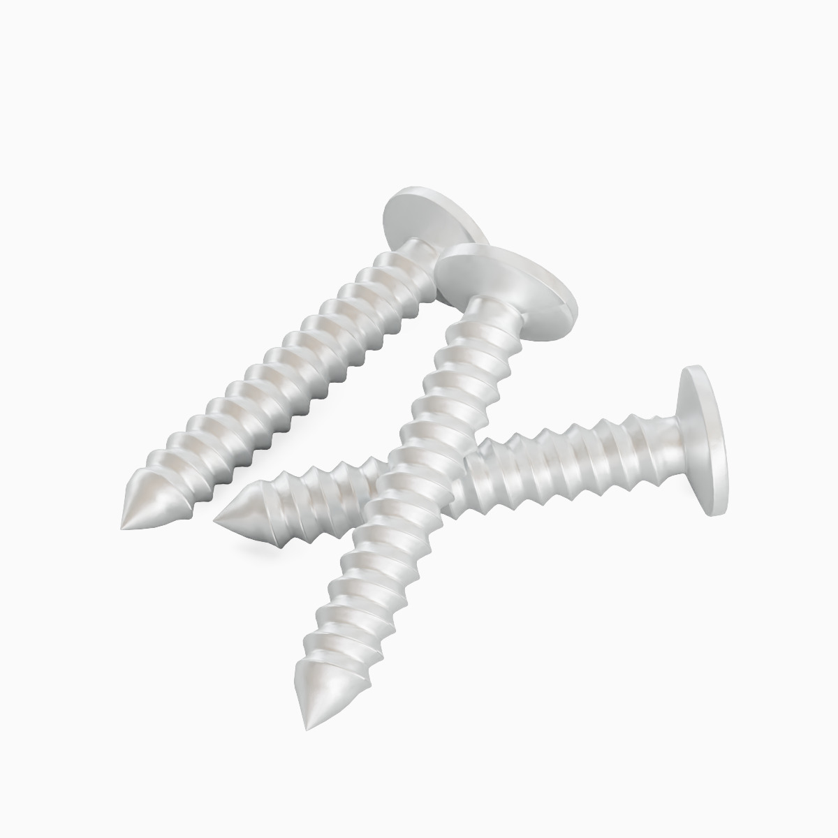Aluminium Screw Set Low-poly 3D model_3