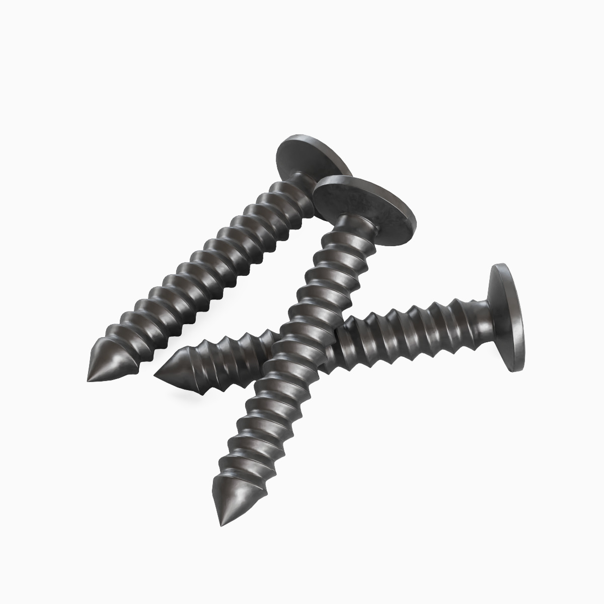 Aluminium Screw Set Low-poly 3D model_9