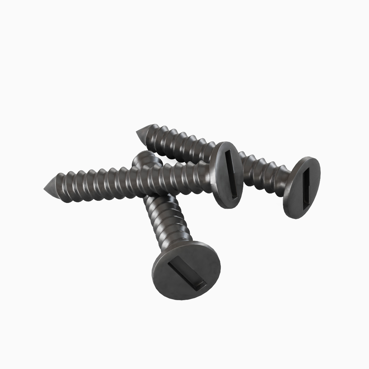 Aluminium Screw Set Low-poly 3D model_12