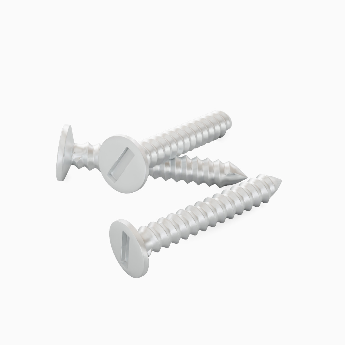 Aluminium Screw Set Low-poly 3D model_5