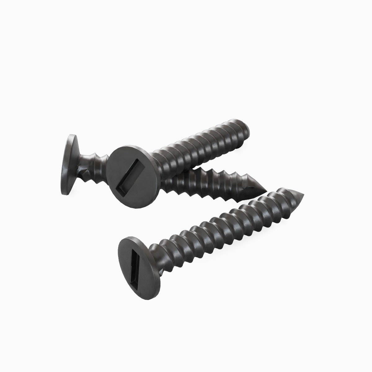 Aluminium Screw Set Low-poly 3D model_11
