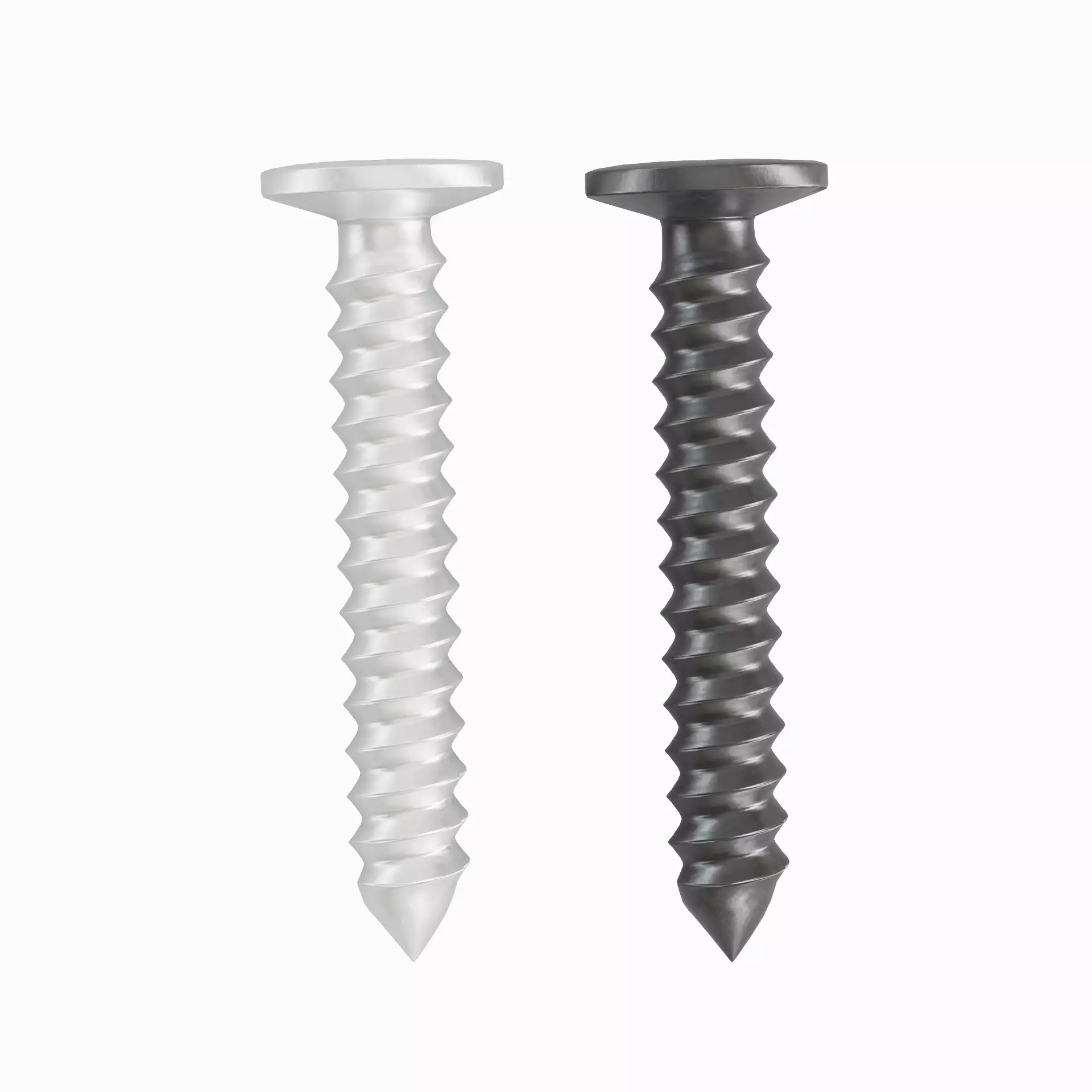Aluminium Screw Set Low-poly 3D model_0