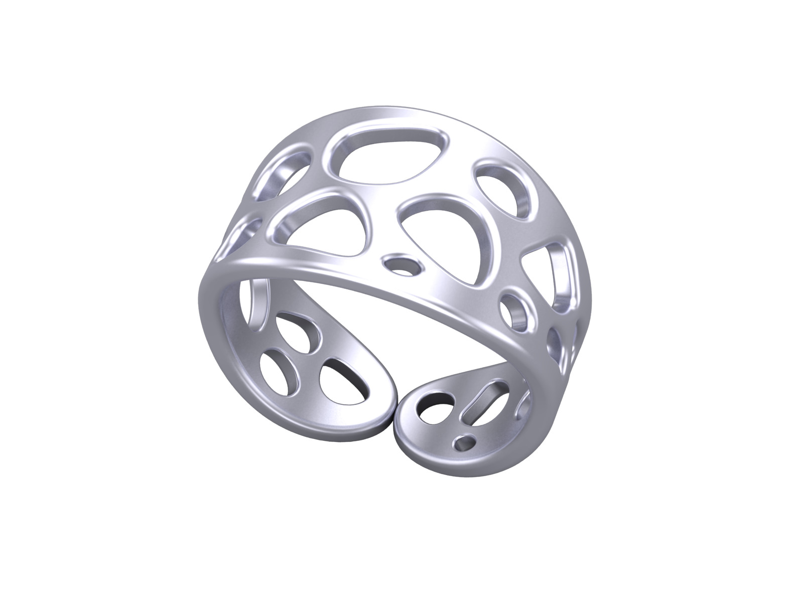 Statement Structure Rows Gold Ring CAD Design Inspired By Nature 3D print model_7