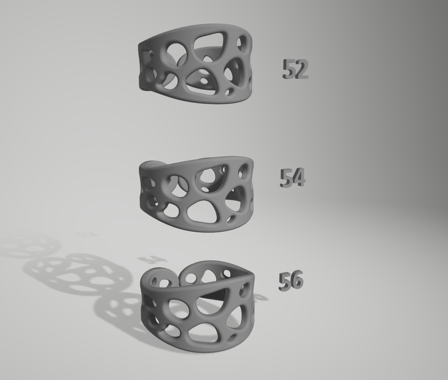 Statement Structure Rows Gold Ring CAD Design Inspired By Nature 3D print model_9