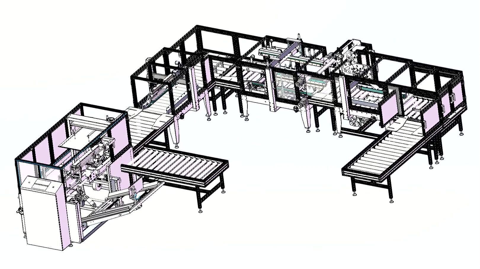 Fully Automated Carton Sealing and Packaging Line - Box Sealer 3D model_8