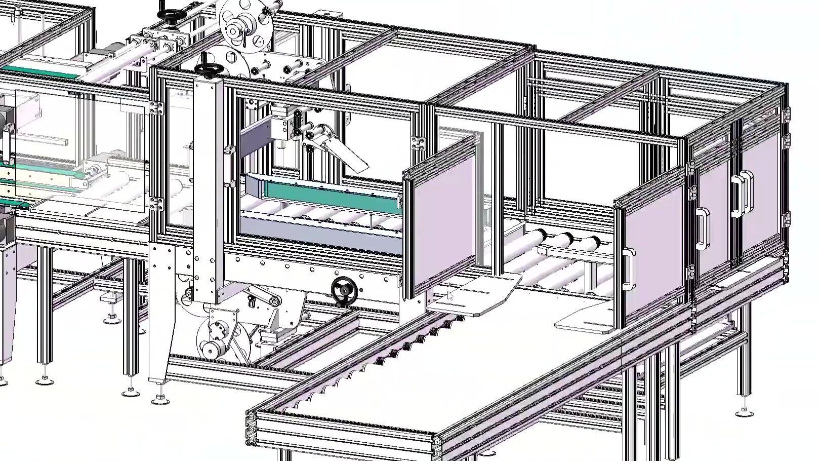 Fully Automated Carton Sealing and Packaging Line - Box Sealer 3D model_21