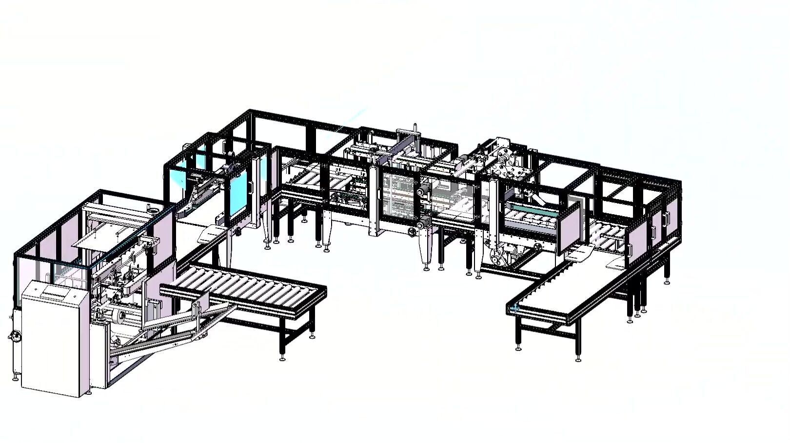 Fully Automated Carton Sealing and Packaging Line - Box Sealer 3D model_22