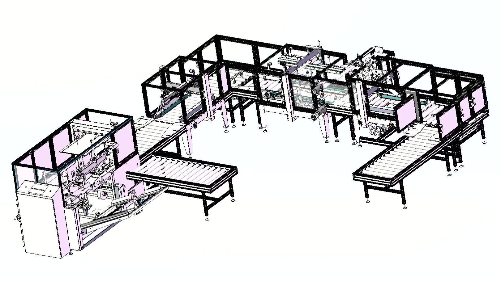 Fully Automated Carton Sealing and Packaging Line - Box Sealer 3D model_1