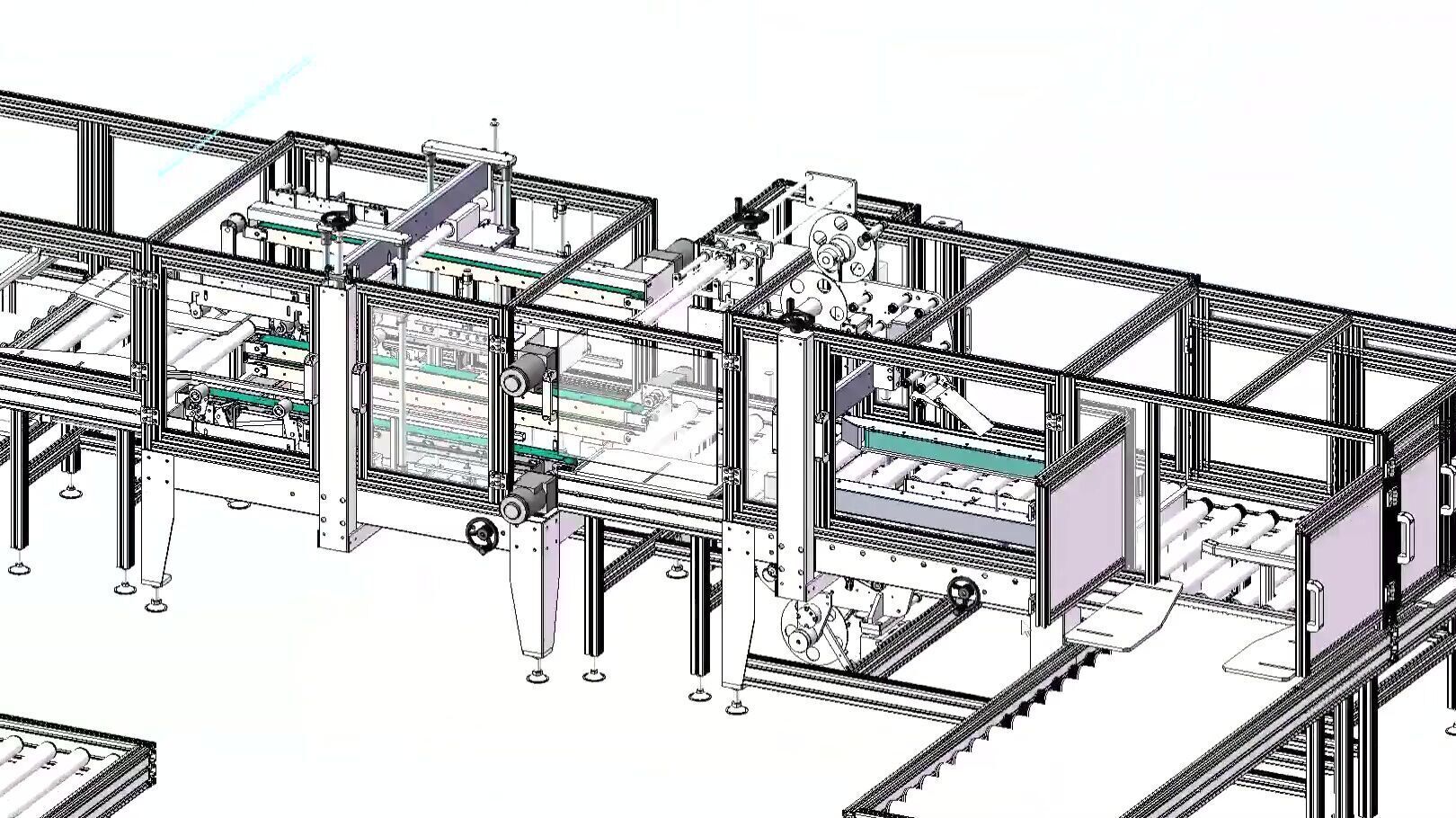 Fully Automated Carton Sealing and Packaging Line - Box Sealer 3D model_4