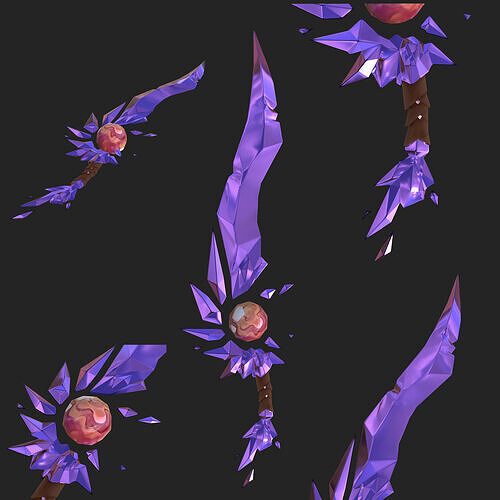 Crystal Sword Low-poly 3D model