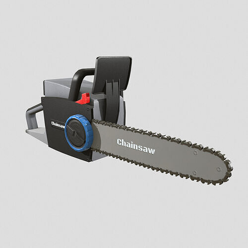 Chainsaw Machine Low Poly Low-poly 3D model