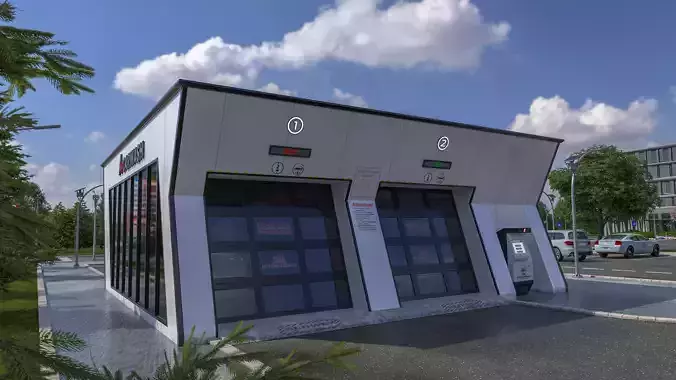 Automated Car Wash Low-poly 3D model