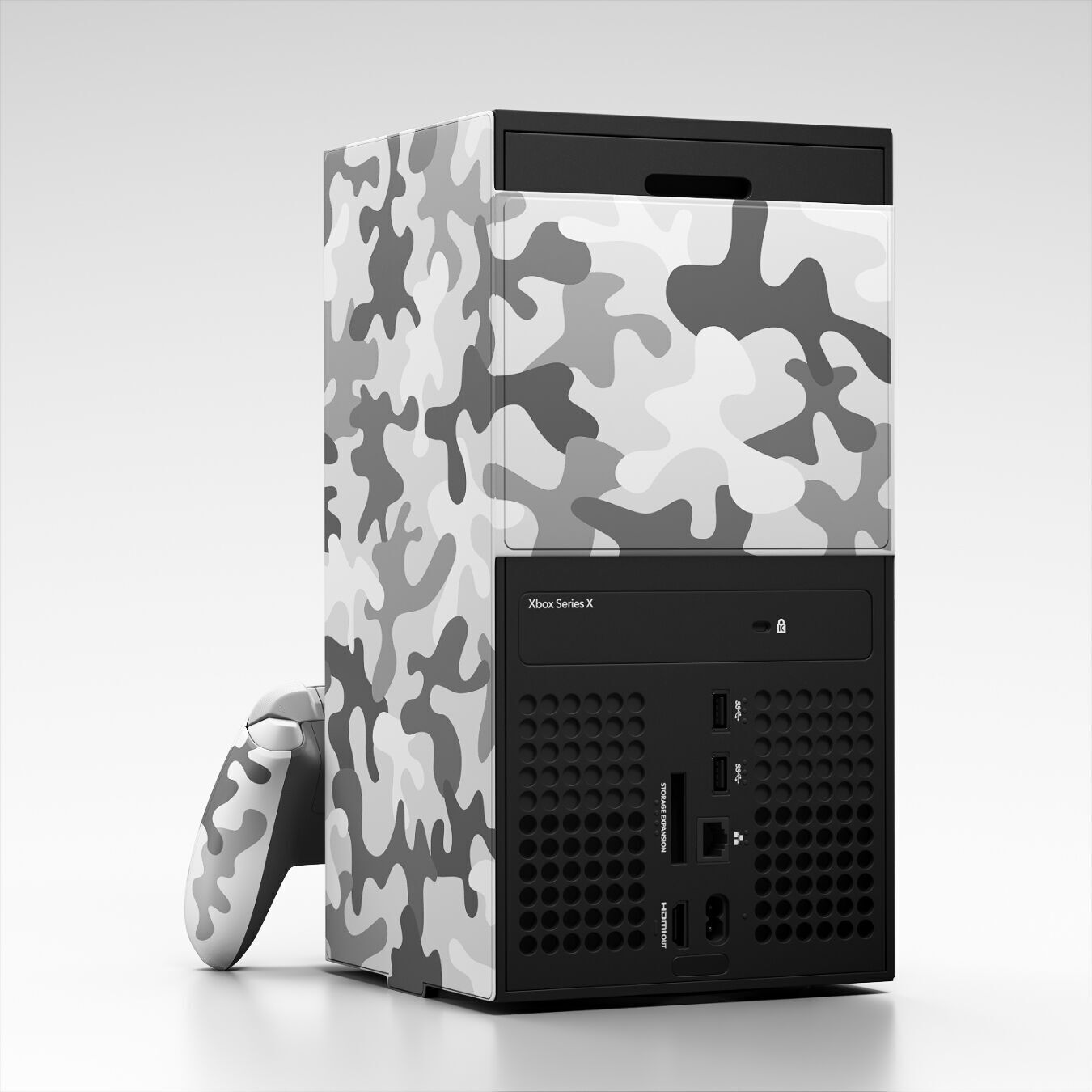 Xbox Series X Console Wrap and Controller Arctic Camo 3D model_2
