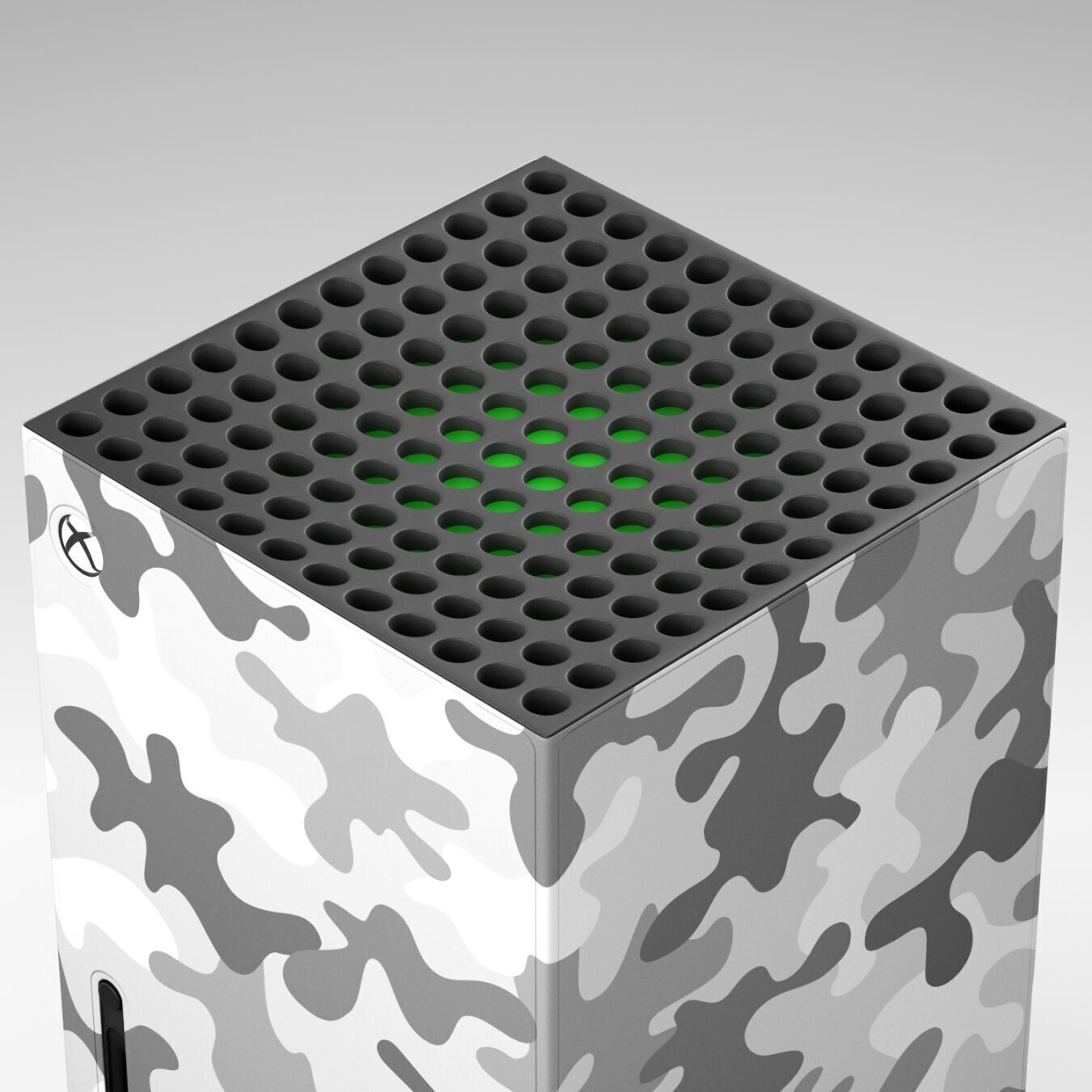 Xbox Series X Console Wrap and Controller Arctic Camo 3D model_3