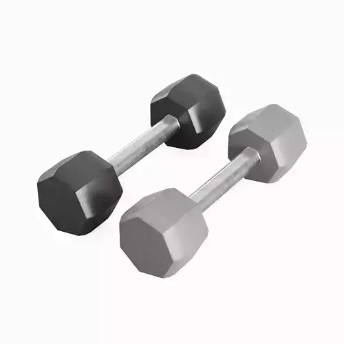 Steel Dumbbell Set Low-poly 3D model