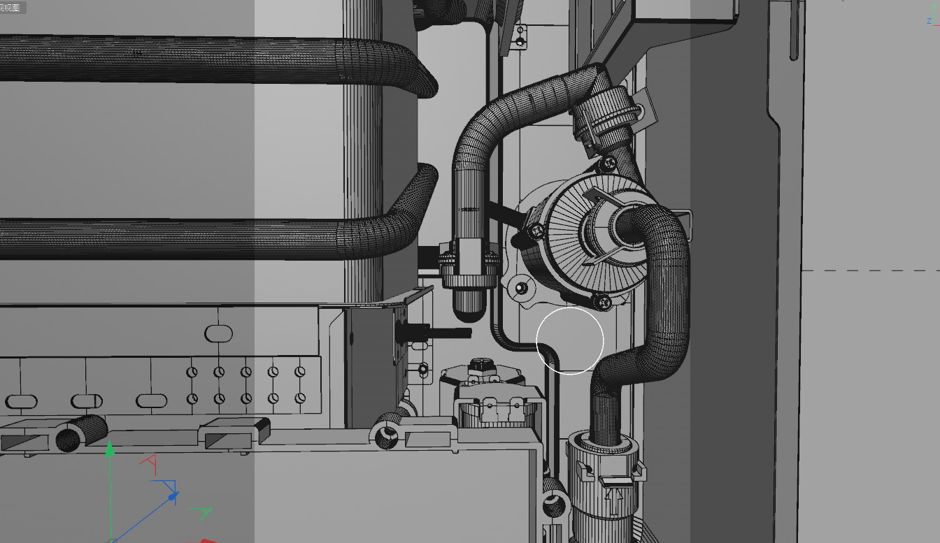 transparent cutaway  of a modern water heater Low-poly 3D model_4