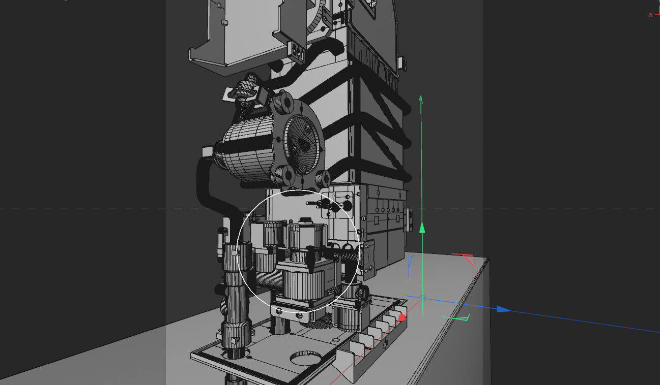 transparent cutaway  of a modern water heater Low-poly 3D model_1