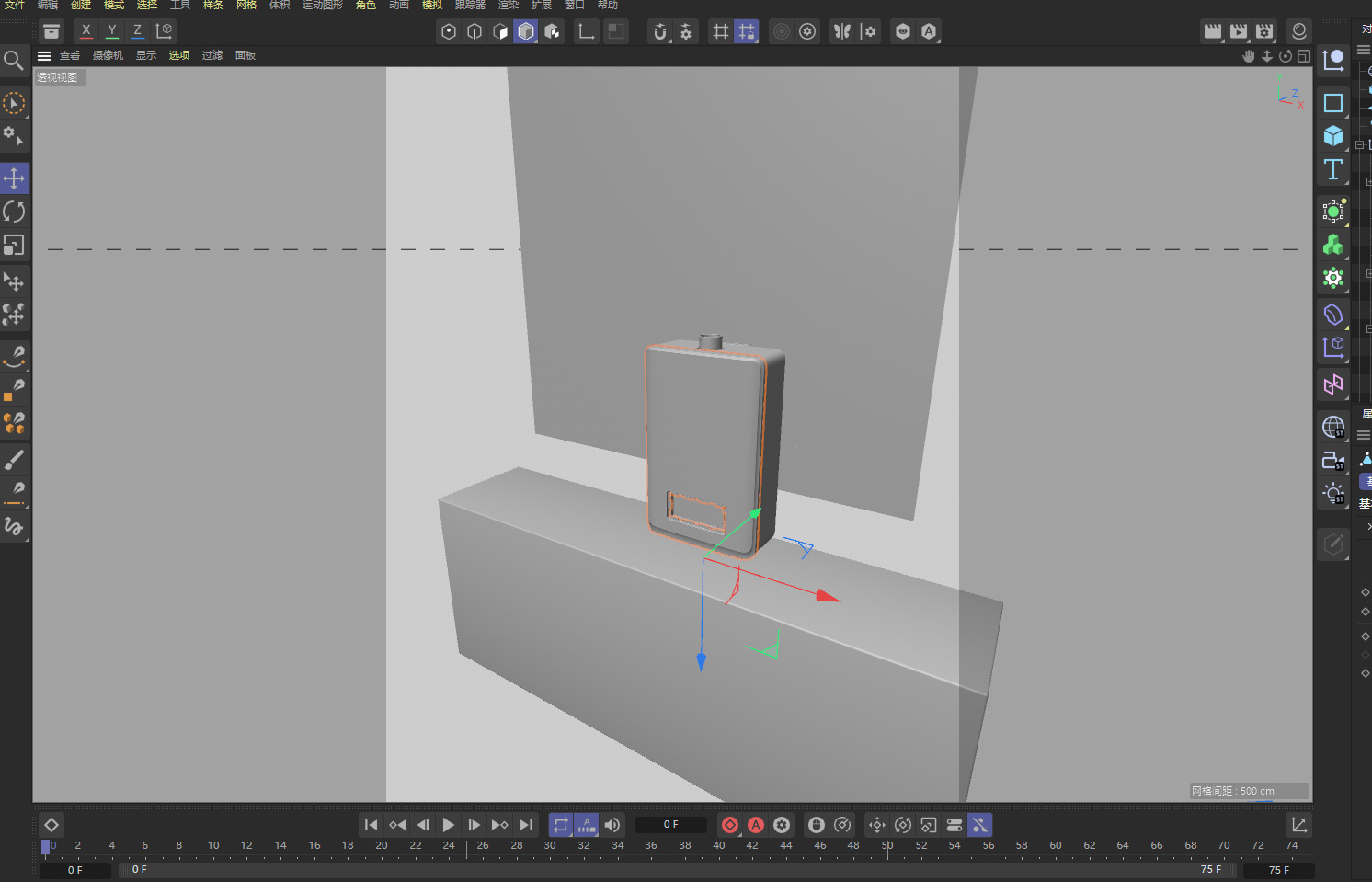 transparent cutaway  of a modern water heater Low-poly 3D model_11