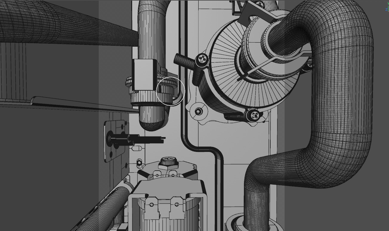 transparent cutaway  of a modern water heater Low-poly 3D model_7