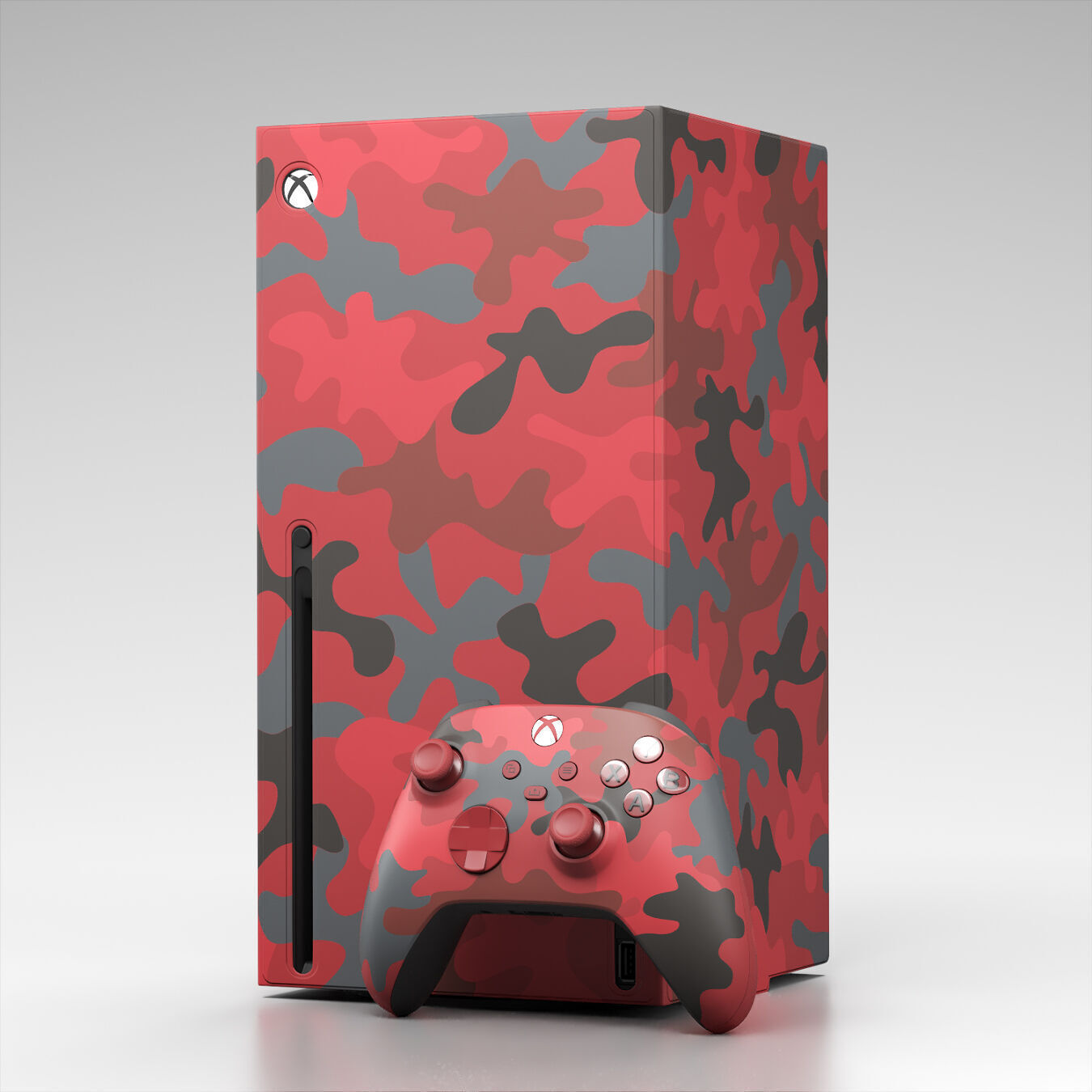 Xbox Series X Console Wrap and Controller Daystrike Camo 3D model_1