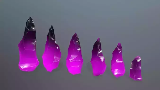 crystal set Low-poly 3D model