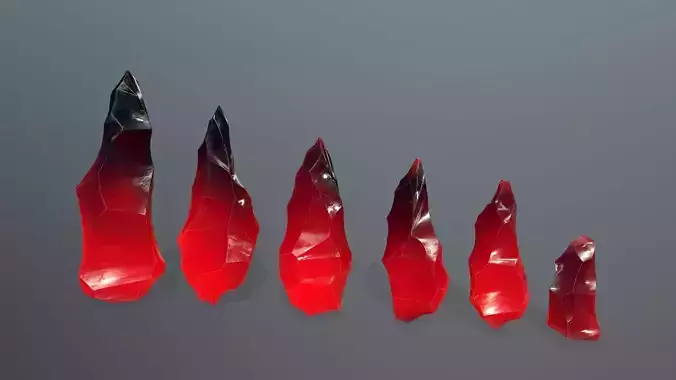 crystal set Low-poly 3D model