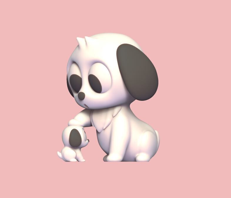 Dog and Little Dog 3D print model_1
